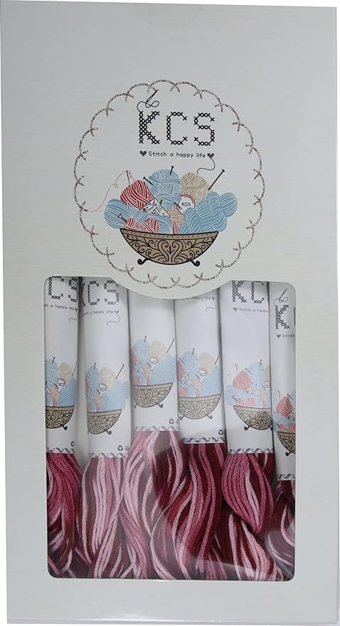 KCS Big skeins of 25 Meters Size 25 Color Variegated Cross Stitch Stranded Threads,6 skeins,99