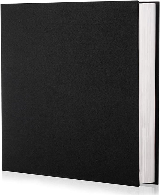 Black Photo Album Self Adhesive Scrapbook Album for 4×6 Photos/Pictures DIY Linen Cover Album 15 Sheets/30 Blank Pages for Family Wedding, Birthday, Christmas, Anniversary