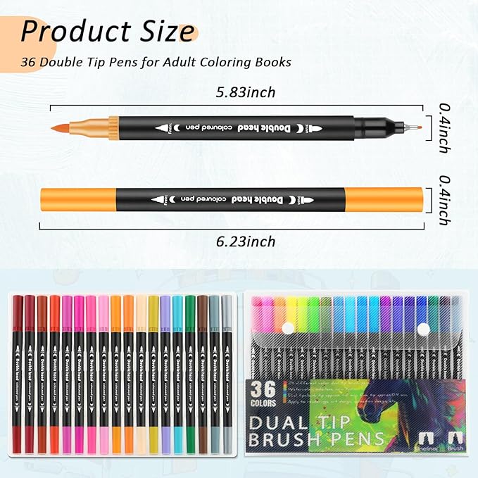 Adult Coloring Books for Women Relaxation, 4Pcs Mindfulness Coloring Books for Women with 36 Colors Markers, 36 Dual Tip Colors Markers(Brush and Fine Point), Anxiety Relief Mindfulness Gift
