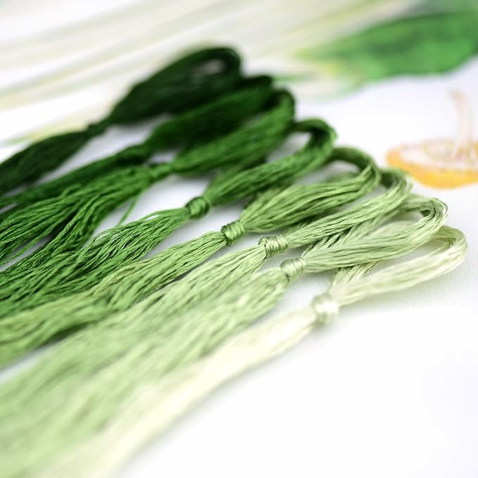 Natural 100% Silk Thread, Handmade Embroidery Thread Silk Floss 8 Colors 110m Each (45)