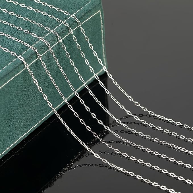 UMAOKANG 32.8 Feet Stainless Steel Jewelry Making Chains Embossed Cable Link Chain Necklace Bracelet DIY for Women Jewelry Chains Bulk