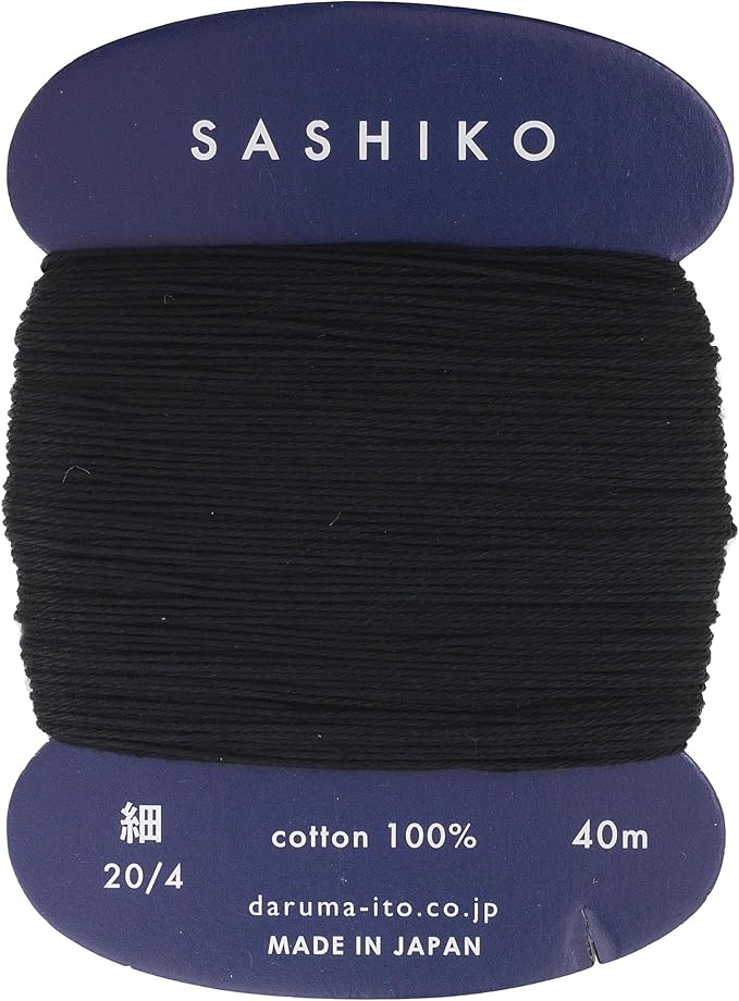 Sashiko Thread Thinner Weight 40m Col. 219 -Black- Japanese Embroidery & Quilting by Yokota