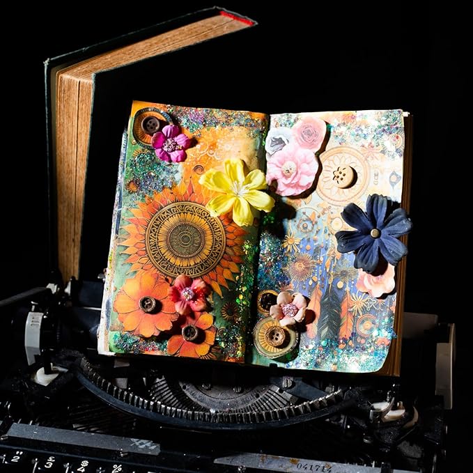 180 Sheets Bohemian Scrapbook Paper, Vintage Ephemer for Scrapbooking Journaling Junk Journal Supplies,with Glue Tape