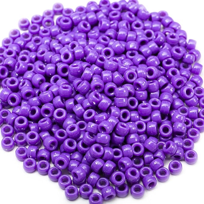 Gxueshan 1000 Pcs Acrylic Pony Beads 6x9mm Bulk for Bracelet Necklace Jewelry Making Earring Hair Braiding