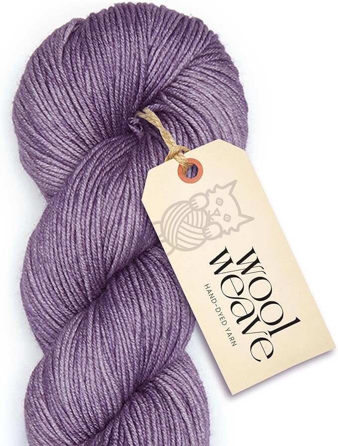 Superwash Merino Wool Yarn for Knitting & Crocheting - Hand Dyed, 100gr, 240 Yards, Dk Weight - Luxurious, Soft & Durable Light Purple Yarn