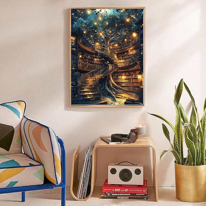 Gemozaic Diamond Art Kits for Adults- Tree of Life Diamond Painting Kits for Adults, Book Gem Art for Gift Home Wall Decor 12x16 Inch