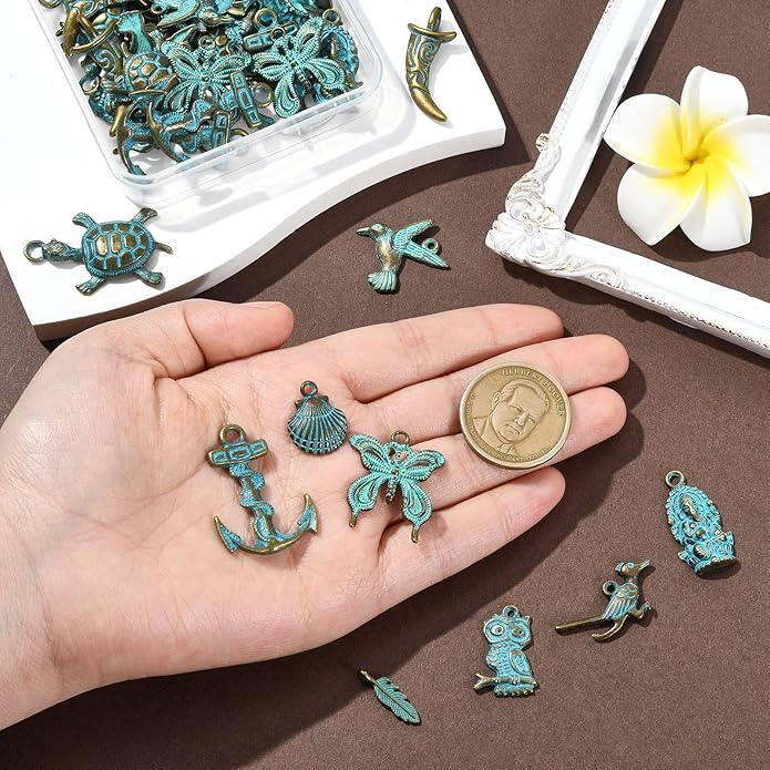 Antique Silver Cross Drink Insect Animal Theme Charms for DIY Jewelry Bracelet Necklace Earring Keychain Decor