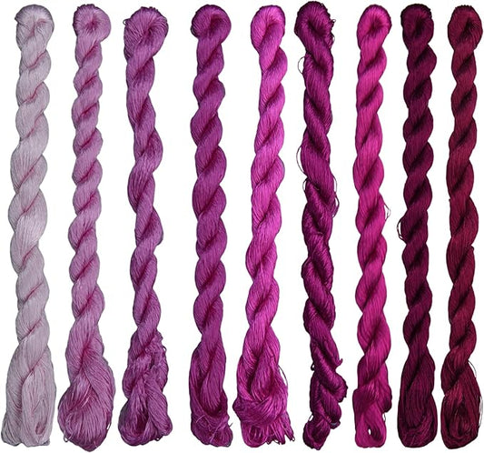 Natural 100% Silk Thread, Handmade Embroidery Thread Silk Floss 9 Colors 110m Each (38)
