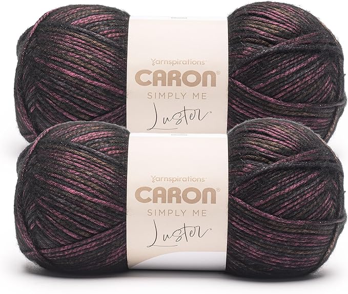 Caron Simply Me Luster Ruby Yarn - 2 Pack of 170g/6oz - 65% Nylon, 35% Acrylic - #4 Worsted (Medium) - 360 Yards - Knitting/Crochet