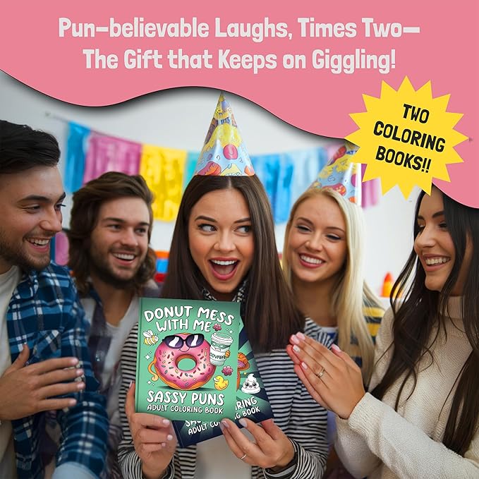 RYVE Coloring Books for Adults Relaxation Bundle – 2 Set of Funny & Relaxing Adult Coloring Books for Women & Men, Perfect Relax Stress Relief Gift (2-Pack)