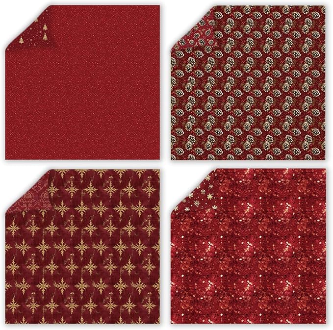 Christmas Scrapbook Paper 12 x 12 - 24 Sheets Double Sided Printing Christmas Pattern Paper Set, Decorative Paper for Card Making Scrapbook Decoration