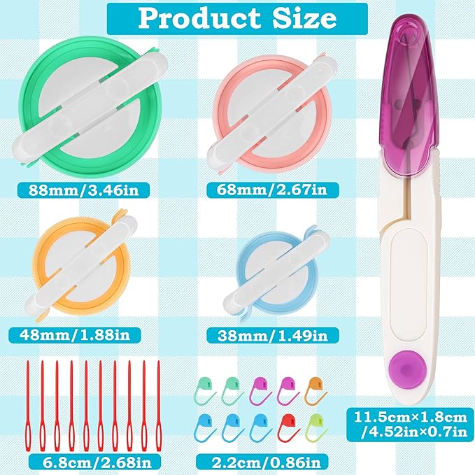 Zhaoyao Pompom Makers 4 Size Pom Poms Maker Tool Set DIY Fluff Ball Weaver for DIY Wool Yarn Knitting Craft Project with Cutter Scissors (with Accessories (10+10)
