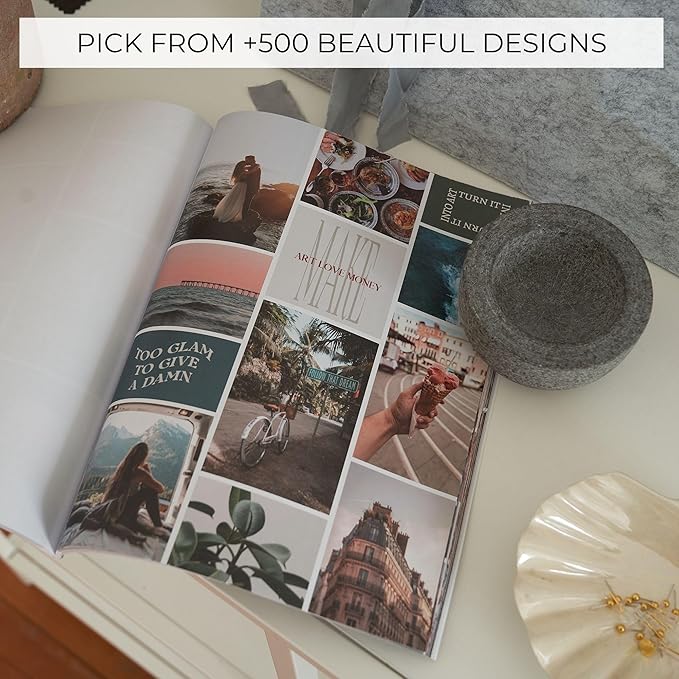 Inspirational Vision Board Kit – Complete Set with Vision Board Book & Felt Board, Motivational Pictures & Quotes to Map Your Goals & Dreams - The Perfect Supplies to Visualize Goal Setting & Success