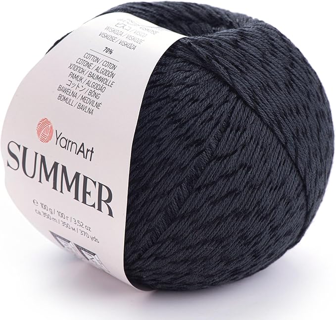 YarnArt Summer – Lightweight Glittery Yarn, 70% Mercerized Cotton, 30% Viscose – Sparkly Knitting & Crochet Yarn for Shawls, Clothes & Accessories (17)