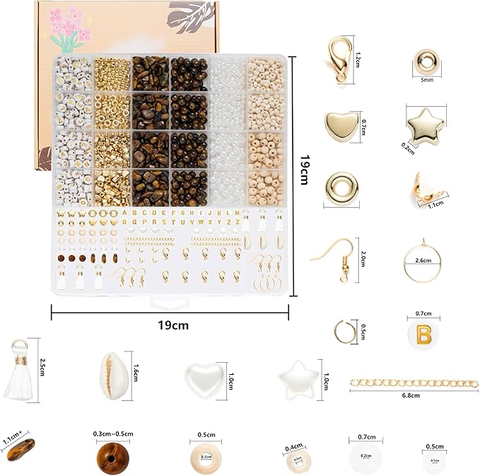 xylise jewelry making supplies kit natural stone beads for irregular natural stone with for diy craft bracelet necklace earrings for adults (tiger's eye)