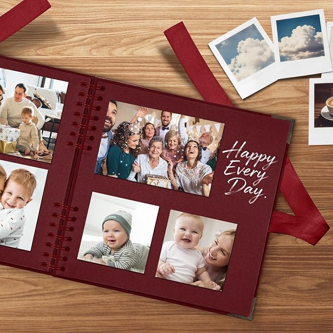 Scrapbook Album 10x10 Inch - Hardcover Kraft Paper Photo Album with 80 Pages, Memory Book for Wedding, Anniversary, Family, Christmas, Baby Shower, Ideal for Preserving Precious Moments