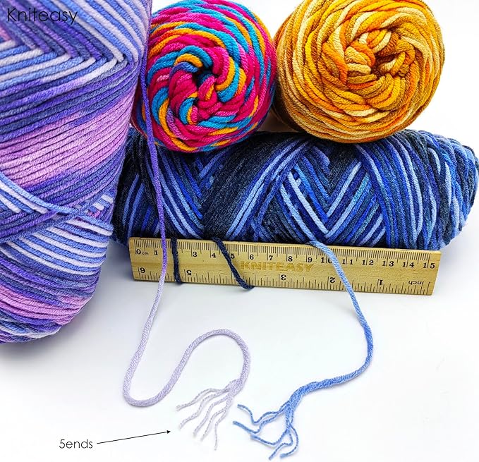 5-Ply Variegated Yarn 200g/2pcs, Acrylic 100%, Chunky Weight 2.5mm, Soft & Cozy, Vibrant Colors, Full Hand Feel for Knitting Sweaters, Scarves, Shawls, Hats (5#Orange Powder)