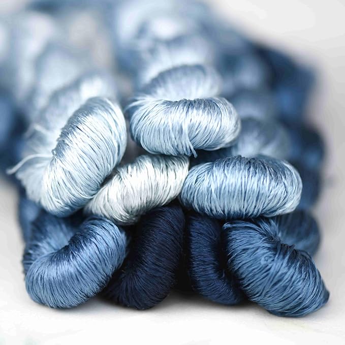 Natural 100% Silk Thread, Handmade Embroidery Thread Silk Floss 8 Colors 110m Each (73)