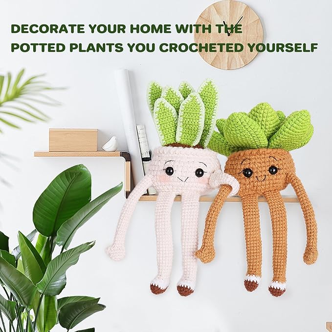 Crochet Kit for Beginners, Beginner Crochet Kit for Adults with Step-by-Step Video Tutorials, DIY Crochet Animal Kits Knitting Supplies