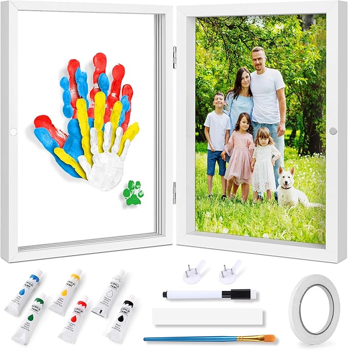 omrhvi family handprint kit, diy craft keepsake photo frame, hand print ornament kits, family gifts for new parents & mom & baby, grandparents, couples, father's day, mother's day, anniversary