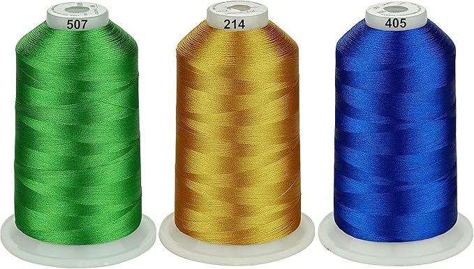 Simthread - 33 Selections - Various Assorted Color Packs of Polyester Embroidery Machine Thread Huge Spool 5500Y for All Sewing Embroidery Machines - Christmas Colors