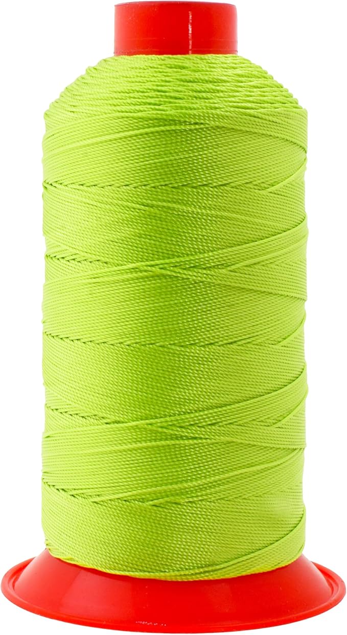 Mandala Crafts Size 277 840D T270 Bonded Nylon Thread - Lime Green 800 YDs Tex 270 Heavy Duty Sewing Threads for Leather, Jeans, Weaving, Outdoor Marine Upholstery