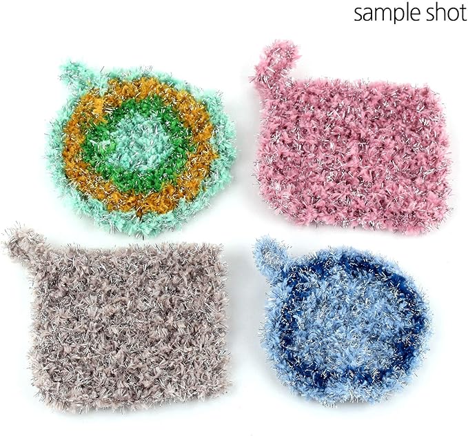 for Scrubbies 12 Skeins Bonbons Yarn Assorted Colors 100% Polyester for Scrubbies Crochet and Knitting Project - Craft Kit