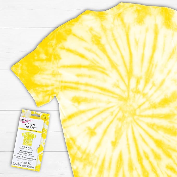 Tulip One-Step Tie-Dye Kit Fabric , 3 Fabric Dye Refill Packs, Yellow
