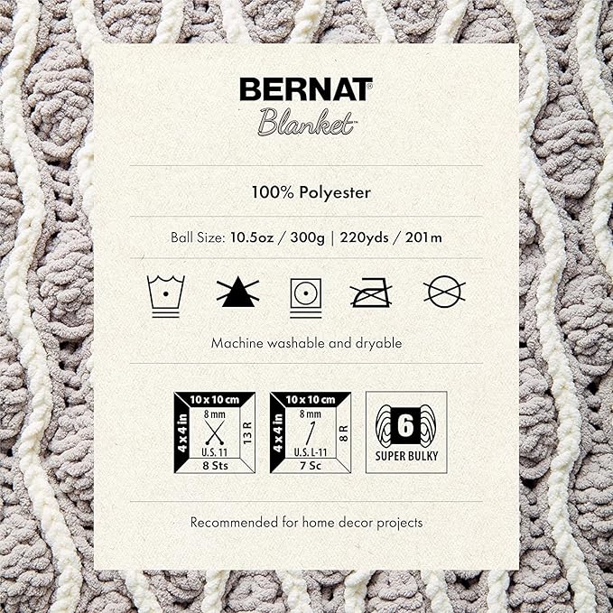 Bernat Blanket Purple Plum Yarn - 300g/10.5oz - Polyester - 6 Super Bulky - 220 Yards - Knitting/Crochet, 2 Pack