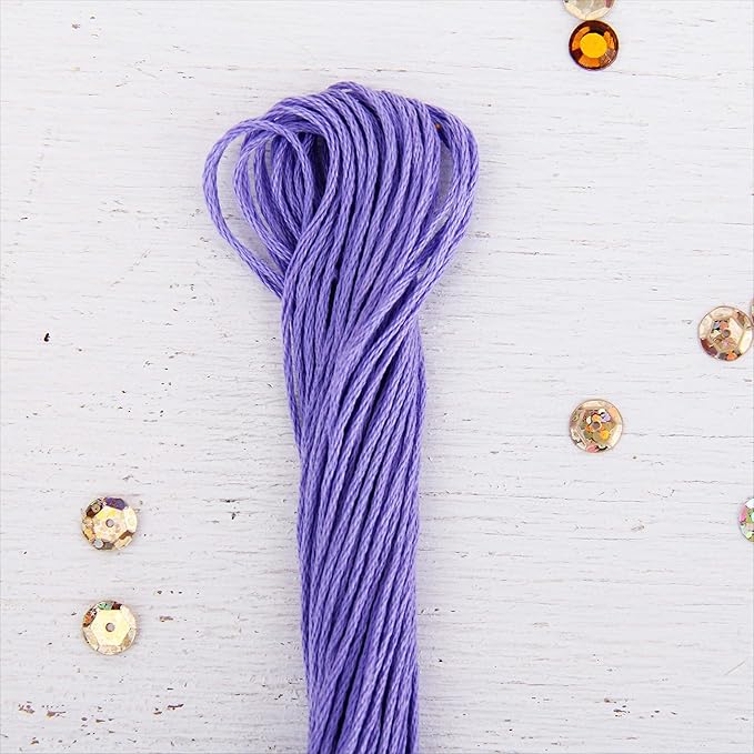 12 Skeins ThreadArt Premium Egyptian Long Fiber Cotton Embroidery Floss | Lavender | 6 Strand Divisible Thread 8.75yds Each for Hand Embroidery, Friendship Bracelets, Cross Stitch and Crafts