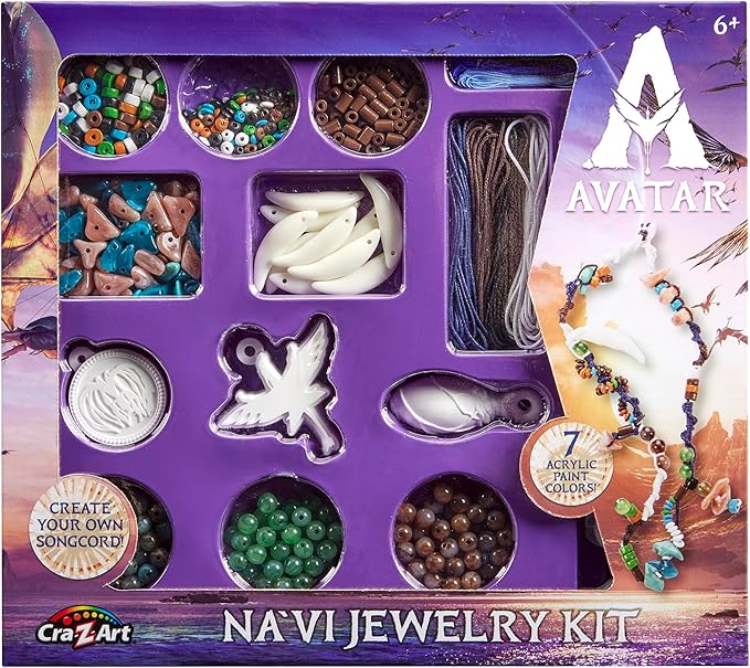 Avatar Na’vi Jewelry Making Kit by CRA-Z-Art, Make Your Own Bracelets, Necklaces & Songcord, Beads, Charms, Threads & Paints, Creative Craft Kit for Kids Ages 6+