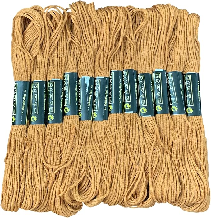 12 Skeins Embroidery Floss Brown Color, Friendship Bracelet String Cross Stitch Embroidery Thread Floss Bracelet Making Yarn, Craft Floss（Brown）