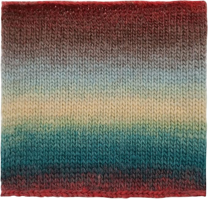 NICEEC 2 Skeins Soft Rainbow Yarn 100% Wool Gradient Multi Color Yarn for Crocheting Knit Total Length 180m×2(196yds×2,50g×2)-14