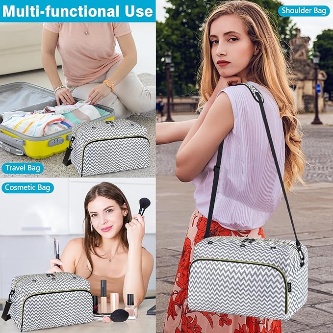 IBFUN Crochet Yarn Knitting Bag 2 Pcs Yarn Storage Organizer Crocheting Bags for Beginners with Shoulder Strap for Knit Accessories Needles Hooks