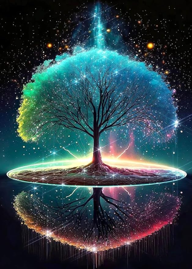 Diamond Art Painting Kits for Adults - Tree of Life Full Drill Diamond Dots Paintings for Beginners, Round 5D Paint with Diamonds Pictures Gem Art Painting Kits DIY Adult Crafts Kits 12x16inch