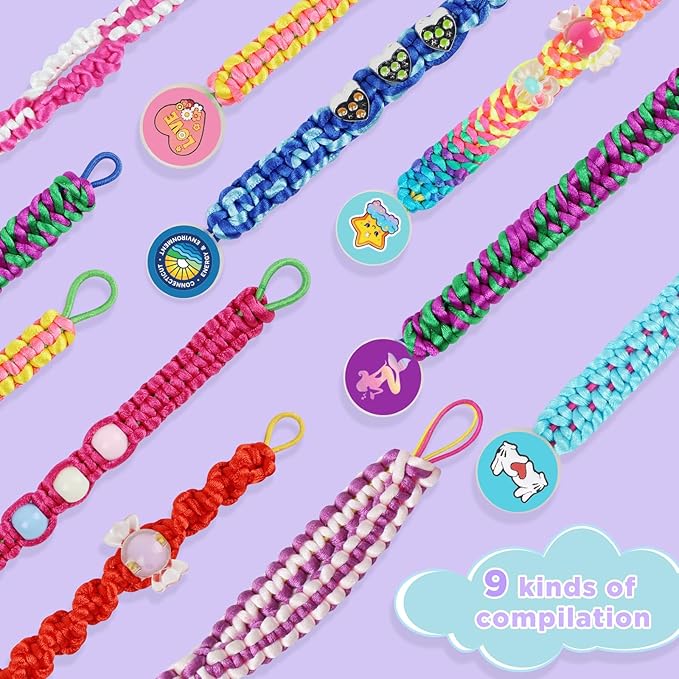 qxhol friendship bracelet making kit for girls - arts crafts for kids string bracelets maker set - best birthday gift ideas for 8-12 year old girl & popular toys ages 6 7 9 10 11, 8-13 yr old