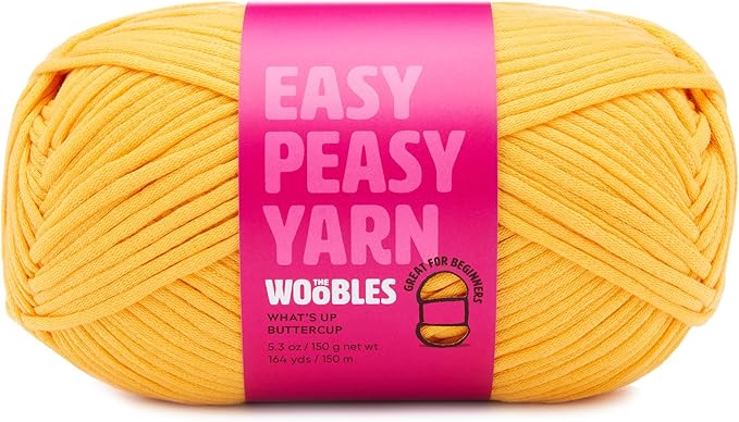 Woobles Easy Peasy Yarn for Beginners - Crochet & Knitting Yarn - Medium #4 Worsted - Cotton-Nylon Blend