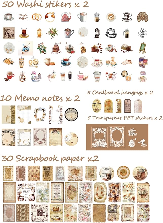 Vintage Scrapbooking Supplies Kit – Scrapbooking Supplies Vintage, Vintage Book Pages & Ephemera, Washi Stickers & Paper for DIY Junk Journals, Collage Art, Memory Albums, and Gift Decoration