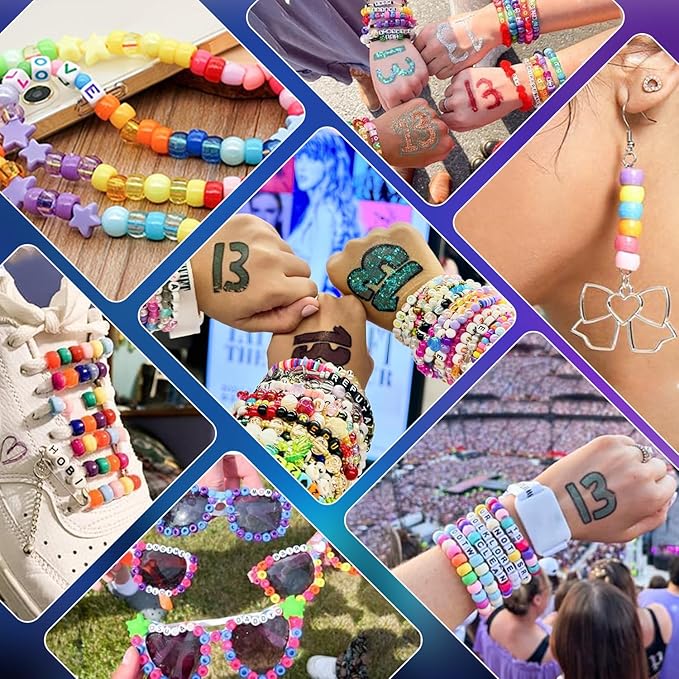 6 Boxes Bracelet Making Kit Pony Beads, 4400Pcs 110 Colors Jewelry Making Supplies for Friendship Bracelets, DIY Crafts with Elastic Cords, Gifts for Girls