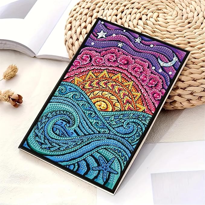 Mandala Diamonds Painting Notebook for Adults, A5 Diamond Art Journal and DIY Sketchbook, Diamond Art Kit Supplies,Gift for Beginners, Craft Lovers, Artists. (Mandala)