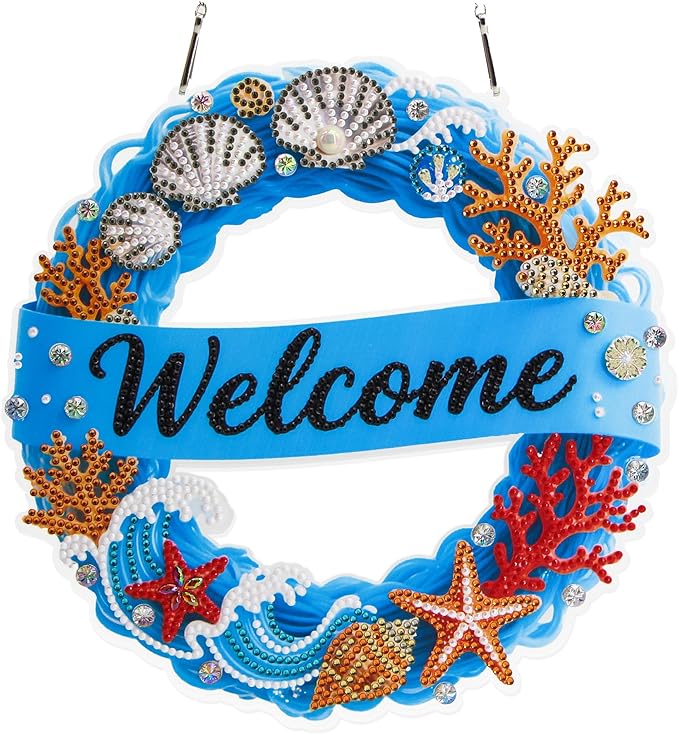 Diamond Art Kits Hanging Window Diamond Painting Kits DIY Pendant Ornament for Home Decoration & Gift (Marine Style)