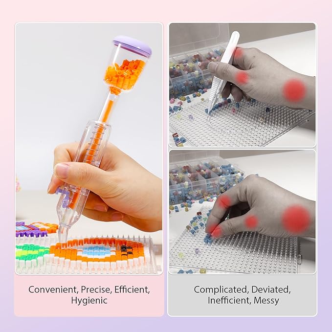Caydo Fuse Beads Kit with Fuse Bead Pen, Design App & 200+ Patterns for Beginners, 10500PCS 36 Colors 5mm for Girl Holiday Home DIY Decor Creative Projects