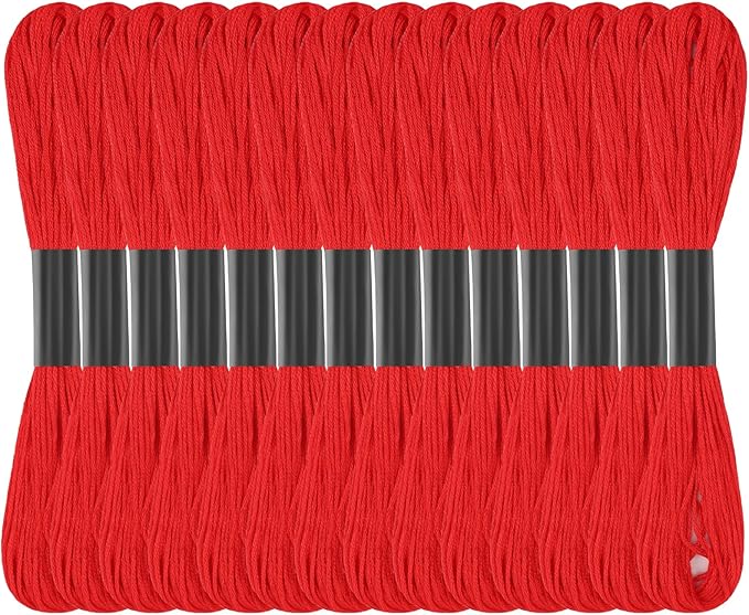 Red Embroidery Floss: Embroidery Thread 120 Yards Friendship Bracelet String Cross Stitch Cotton Yarn for DIY Bracelet Making