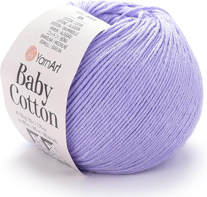 YarnArt Baby Cotton Yarn - Soft Knitting Yarn for Baby & Summer, 50% Cotton 50% Acrylic, 1.76 Oz, 180.44 Yds, Ideal for Amigurumi & Crochet Projects (1, 417)
