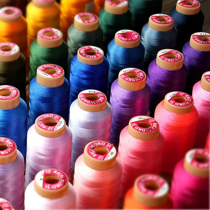 Poolin Embroidery Machine Thread Richword Selected 800M 6 Colors 40WT(108D/2) Polyester Embroidery Thread Set for Embroidery & Sewing Machines – Starter Kit for Home Use