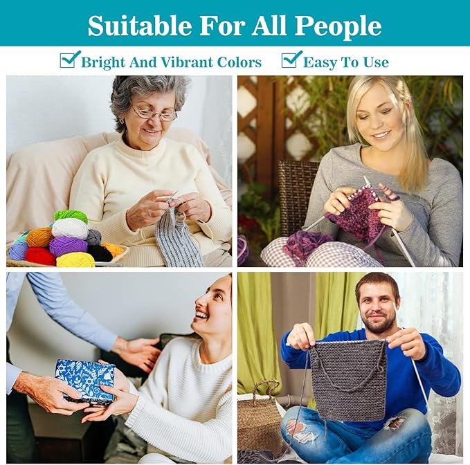 15x20g Acrylic Yarn for Crocheting - Soft Knitting Yarn for Crafts Multicolor Skeins for Crocheting DIY Bulk for Handicraft Knitting Scarves Ideal Gift for Beginners Adults