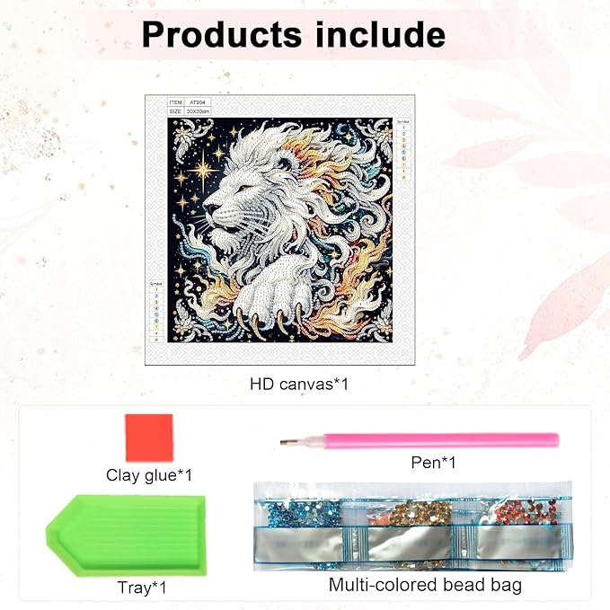 AiYuanzsh 5D Special Shaped Diamond Painting Kit - Mighty King Lion Design, Unique Crystal Rhinestone Diamond Art Set for Beginners and Adults, Perfect for Home Wall Decor and Holiday Gifts