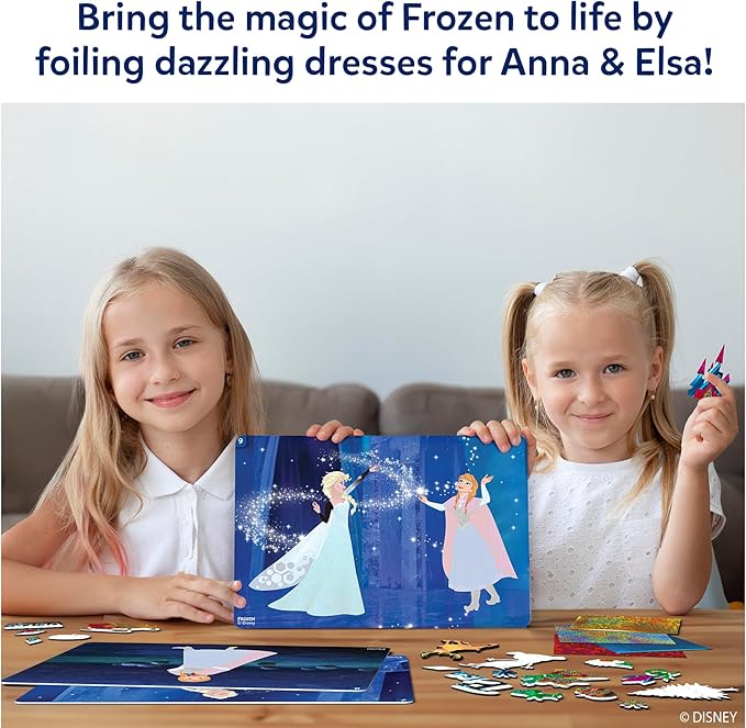 skillmatics foil fun - disney frozen, mess-free art, craft kits & supplies, diy creative activity, travel toys, valentine’s day gifts for fans of elsa, anna, olaff, girls, boys, ages 4, 5, 6, 7, 8, 9