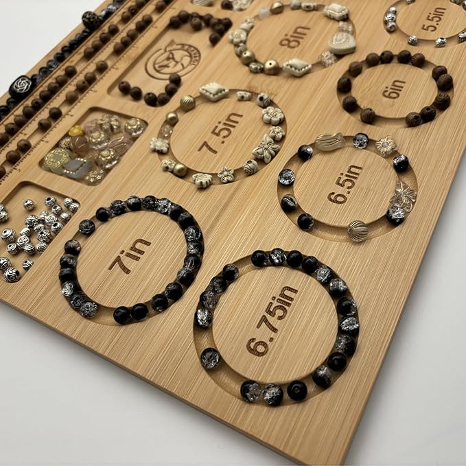 NOAVAOL Bead Boards for Jewelry Making, Combi Bamboo Beading Board for Jewelry Bracelet Making, Beading Trays Design Mats for Necklace, Bracelet, DIY Design Bamboo