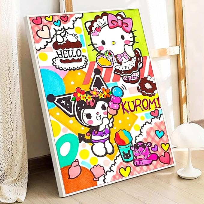JYLMOOD Paint by Number for Adult Kits, DIY Cartoon Acrylic Oil Painting Kits for Adults Kids Beginners for Home Wall Decor Gifts 16x20 Inch (No Frame)